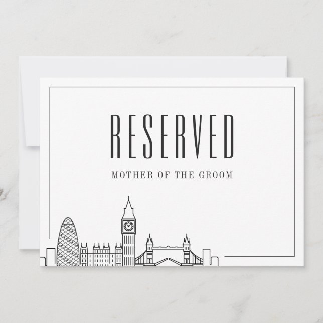 Invitación Boda de Londres | Rótulo reservado de monumentos (Anverso)