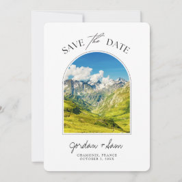Invitación Boda de los Alpes franceses de Chamonix salva la f
