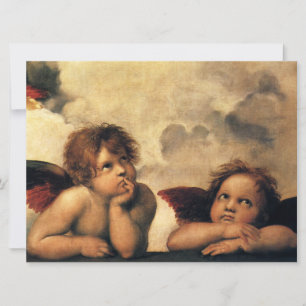 Invitación Boda de los ángeles de la Madonna Sixtina por Rafa