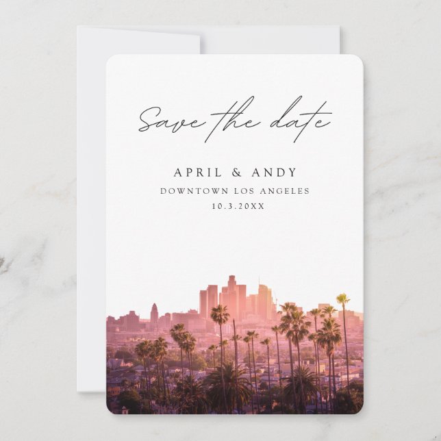 Invitación Boda de Los Ángeles DTLA Salve la fecha (Anverso)