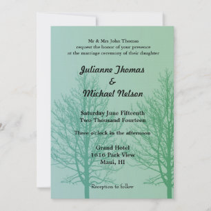 Invitación Boda de los árboles verdes