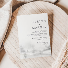 Invitación Boda de los bosques de las montañas invernales