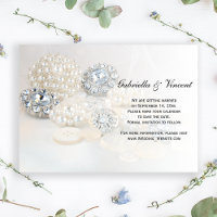 Boda de los Botones de Diamante de la Perla Blanca