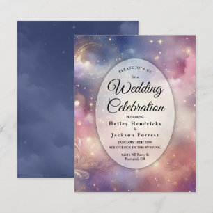 Invitación Boda de los cielos estrafalarios celestiales brill