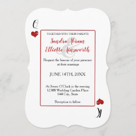 Invitación Boda de los corazones rojos del Casino de Las Vega