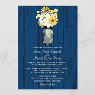 Invitación Boda de los girasoles del Blue Barn Mason Jar Dais
