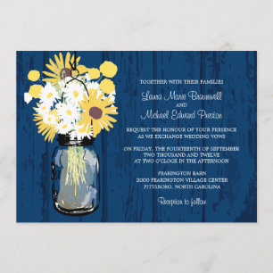 Invitación Boda de los girasoles del Blue Barn Mason Jar Dais