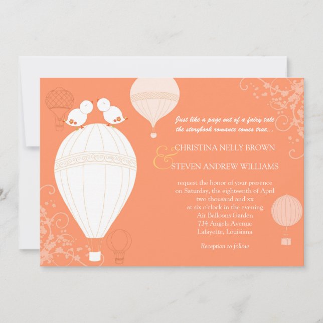 Invitación Boda de los Globos de Aire de Bliss (Anverso)