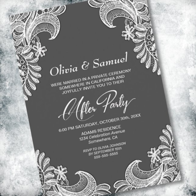 Invitación Boda De Los Lazos Gris Después Del Fiesta (Subido por el creador)