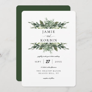 Invitación Boda de los Modernos Bouquets Greenery