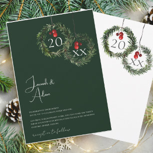 Invitación Boda de los Navidades de la Fiesta Verde de Esmera