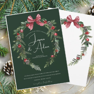 Invitación Boda de los Navidades de la Fiesta Verde de Esmera