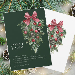 Invitación Boda de los Navidades de la Fiesta Verde de Esmera