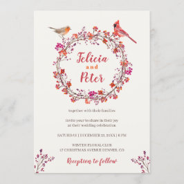 Invitación Boda de los Navidades de los pájaros de guirnaldas