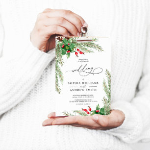 Invitación Boda de los navidades Red Berries