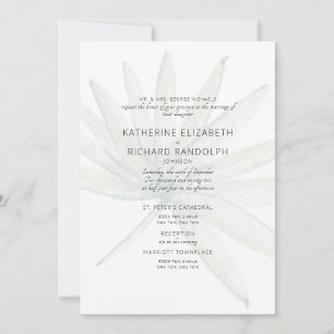 Invitación Boda de los padres de la novia blanca tropical en 