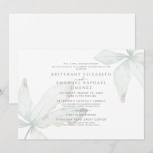 Invitación Boda de los padres de la novia con follaje tropica