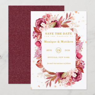 Invitación Boda De Los Peonies De Oro Rosado Salven Las Tarje