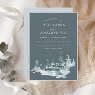 Invitación Boda de los Pinos Verdes de la Selva Acuarela