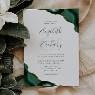 Invitación Boda de los rincones del árido verde esmeralda de
