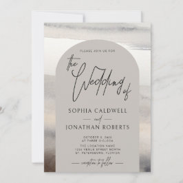 Invitación Boda de los tonos de la tierra del guión manuscrit