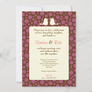 Invitación Boda de Lovebirds (Polka Dot)