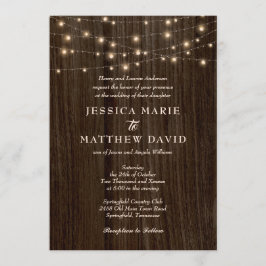 Invitación Boda de luces centelleantes en granja rústica