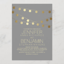 Invitación Boda de luces de cadena de efecto de Relieve metal
