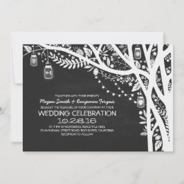 Invitación Boda de luces de cuerda de árbol de cartones de ca