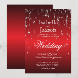 Invitación Boda de luces de la estrella roja de Twinkle