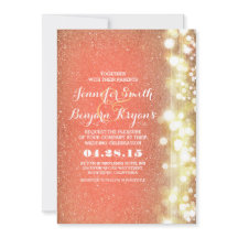 boda de luces de melocotón y purpurina dorado