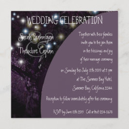 Invitación boda de luces nocturnas de roble Tree