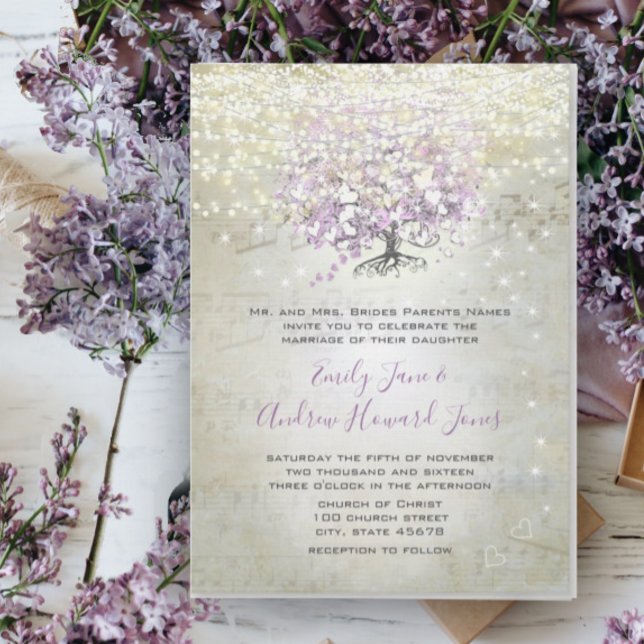 Invitación Boda de luces y estrellas de cuento de hadas de la (Subido por el creador)