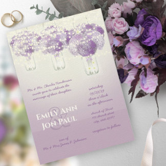 Invitación Boda de luciérnagas románticas Mason Jar