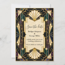 Boda de lujo Art Deco Esmeralda Oro Glamour