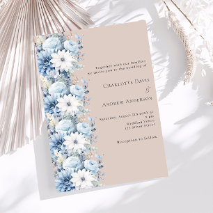 Invitación Boda de lujo azul turbio