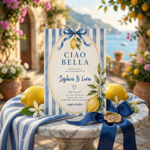 Invitación Boda de Lujo Ciao Bella Limón Italiano