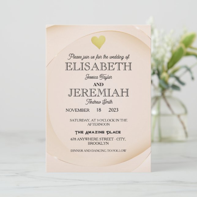 Invitación boda de lujo clásico elegante (Anverso de pie)