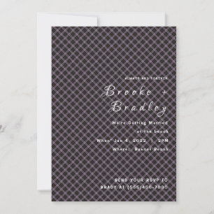 Invitación Boda de Lujo con Cuadrícula Oscura