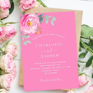 Invitación Boda de lujo con flores de rosa