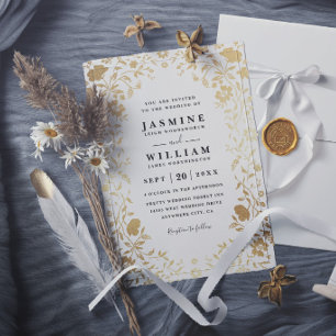 Invitación Boda de lujo con flores silvestres elegantes moder