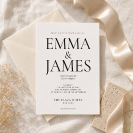 Invitación Boda de lujo con tipografía vertical editable