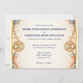 Invitación Boda de Lujo Costera con Conchas Antiguas