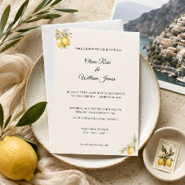 Invitación Boda de lujo costero italiano mediterráneo