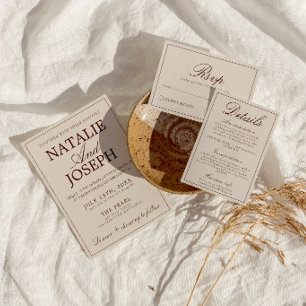 Invitación Boda de lujo de chocolate marrón antiguo dinero 