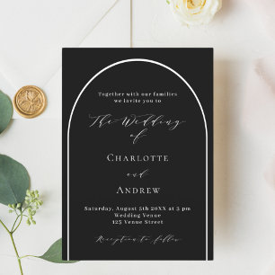 Invitación Boda de lujo de escritura moderna en arco blanco n