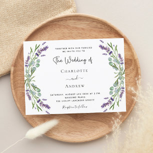 Invitación Boda de lujo de flores violeta de lavanda