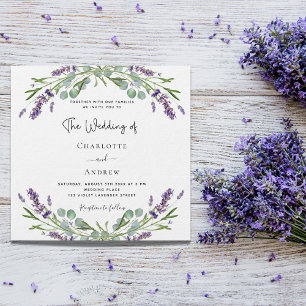 Invitación Boda de lujo de flores violetas de la naturaleza d