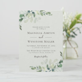 Invitación Boda de lujo de gama alta Eucalyptus Sage Green