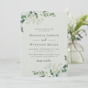Invitación Boda de lujo de gama alta Eucalyptus Sage Green